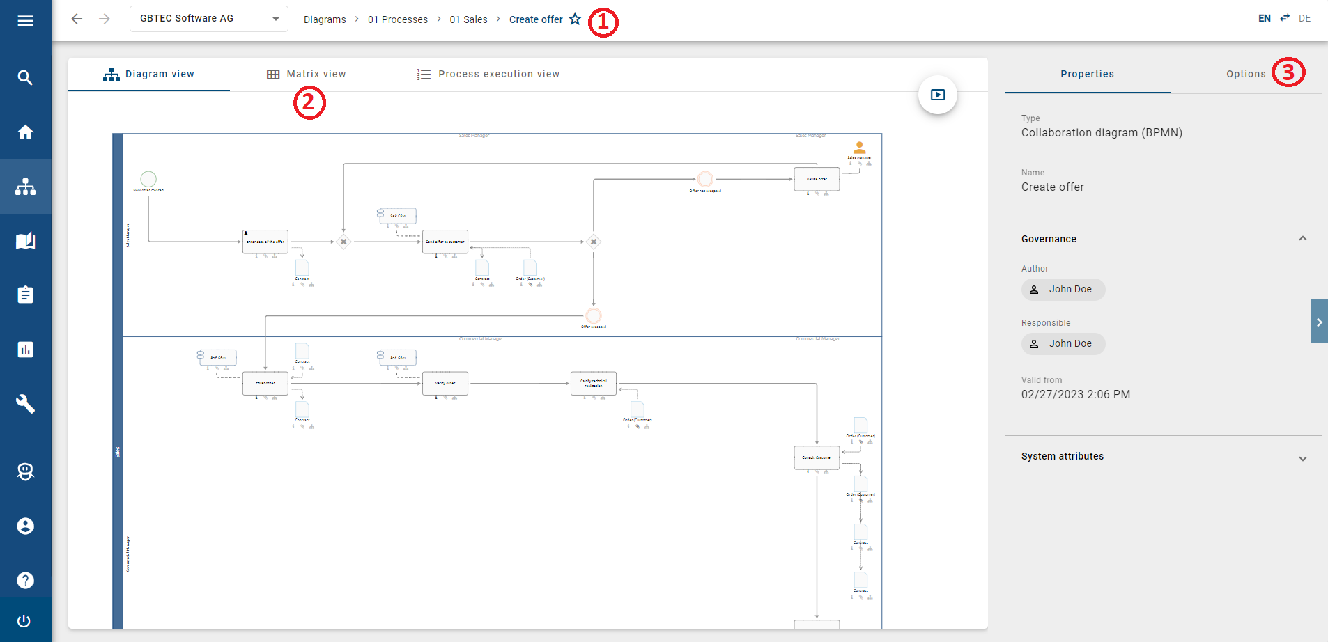 Here, the diagram view in the new user interface is displayed.