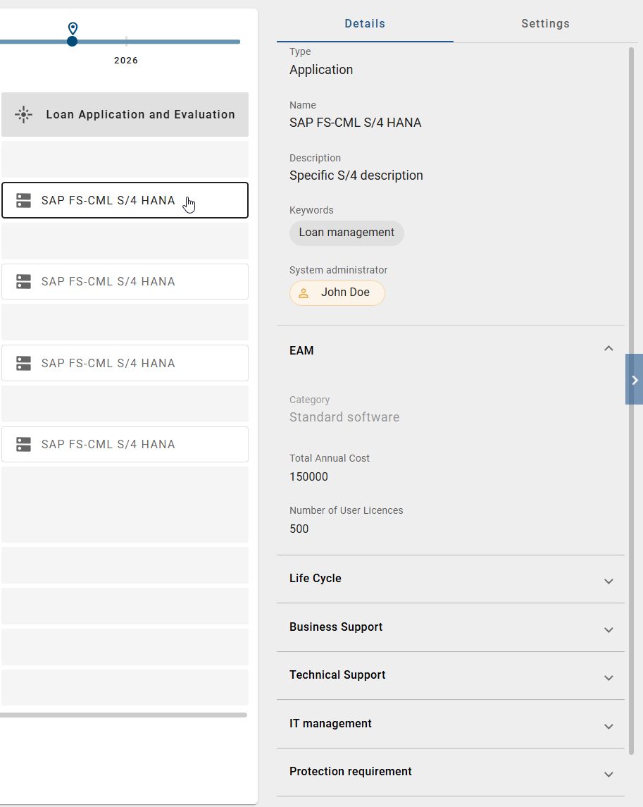 The screenshot shows a selected object in an Insight and its details in the "Details" tab in the right sidebar.