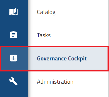 This screenshot displays the menu with the menu entry "Governance Cockpit".